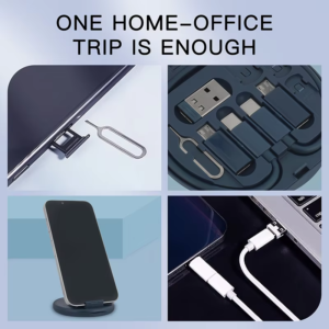 All-in-One USB Charging Adapter Kit – 65W USB-C to USB-C Cable with Lightning, Micro USB & USB-A Adapters