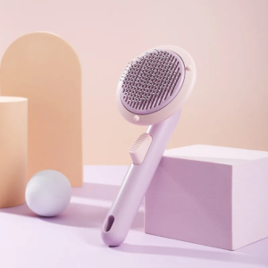 Self-Cleaning Slicker Brush for Cats & Dogs – One-Click Hair Removal Grooming Comb