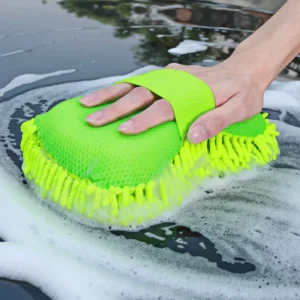 Ultra-soft microfiber car wash sponge mitt for scratch-free vehicle cleaning