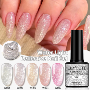 7Ml Glass Reflective Gel Glitter Nude Color Sparkling Glass Bead Nail Gel Polish Flash Effect Soak off UV Gel Nail Art