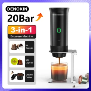 Portable Electric Espresso Coffee Machine | 3-in-1 Travel Coffee Maker for Capsules & Ground Coffee