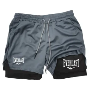 Man wearing 2-in-1 running shorts during outdoor jogging session showing breathable fit