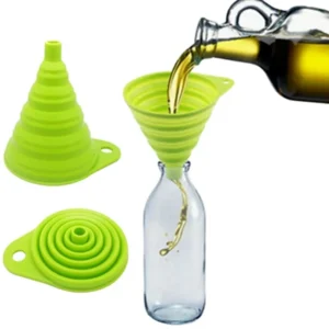 Mini foldable silicone funnel collapsible portable for kitchen fuel oil and travel